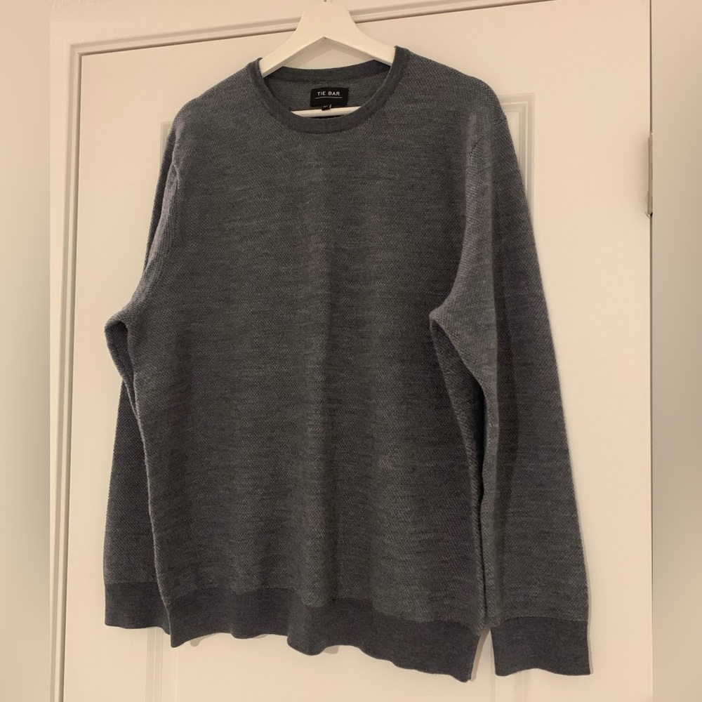 MOVING SALE | New The Tie Bar 100% Wool Gray Men’s Crewneck Sweater, Size XL